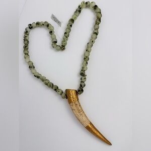 Bohemian Horn / recycled glass necklace